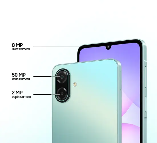 Samsung Galaxy A07 5G का रियर कैमरा और बैक डिजाइन